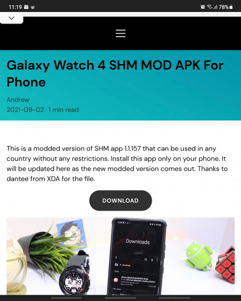 galaxy watch 4 shm mod apk for phone